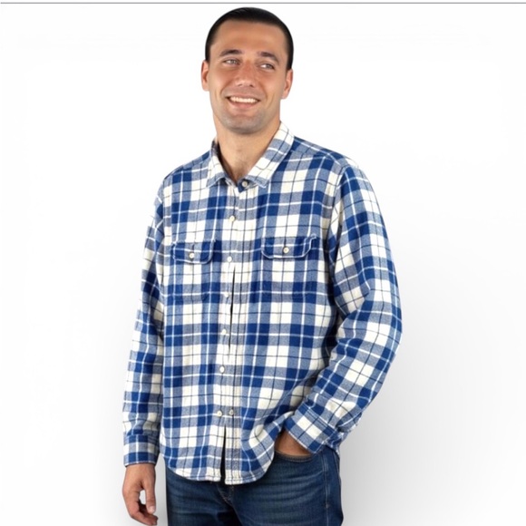 Indigo Plaid Button Down - Picture 2 of 6